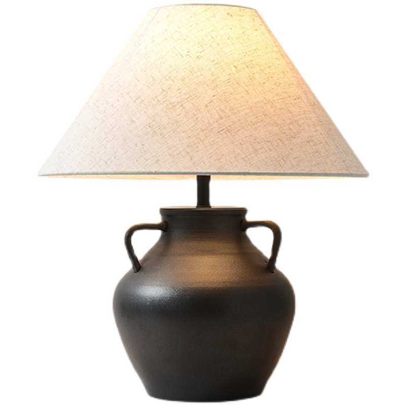 侘寂风新中式粗陶瓷台灯陶罐怀旧复古客厅卧室床头书房酒店设计师,家装灯饰光源,装饰台灯,淘宝优惠券,粉丝福利购,淘宝优惠卷