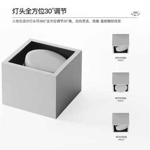 筒灯led方形格栅灯斗胆灯免开孔吸顶客厅天花灯7W三色变 拓匠明装