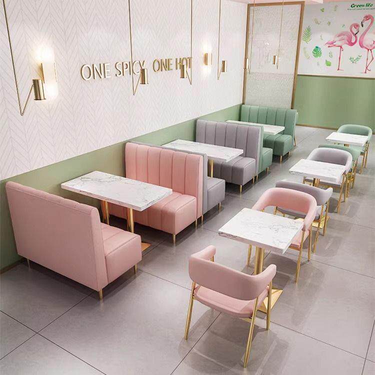 网红奶茶店咖啡店卡座简约靠墙西餐厅沙发甜饮品汉堡蛋糕店桌椅组
