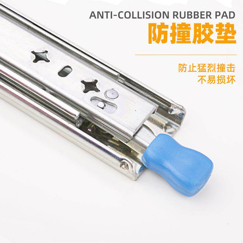 重型带锁滑轨加厚工业滑道导轨三节阻尼缓冲房车货柜带锁抽屉轨道