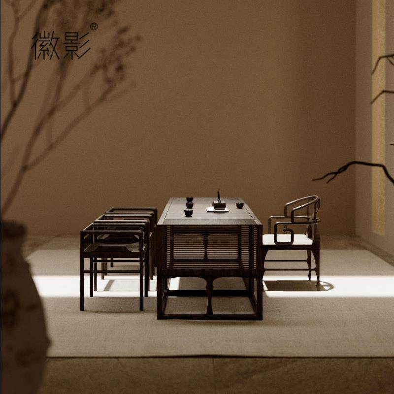 徽影新中式实木茶台椅组合宋代美学茶桌黑胡桃木中古风禅意泡茶台,住宅家具,家用茶台/茶桌,淘宝优惠券,粉丝福利购,淘宝优惠卷