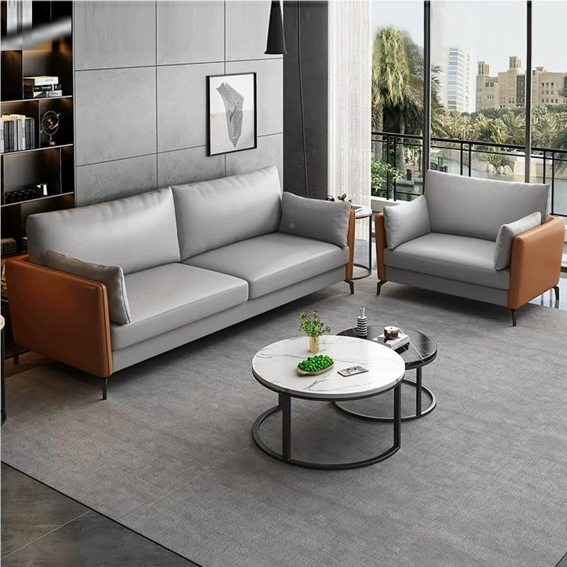 办休公沙发现简426#约代商务会客息区贵宾淡西皮办洽公室沙发茶几