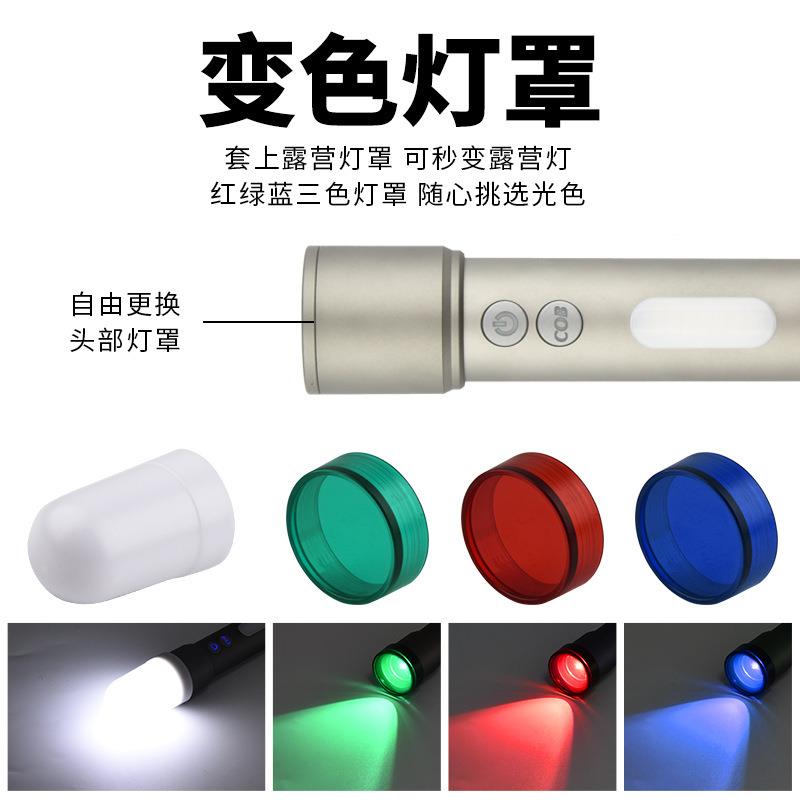 跨境新品ED手电筒白L聚光 Typ-TL-112C电铝合金伸e缩变焦迷充你电 - 实物图