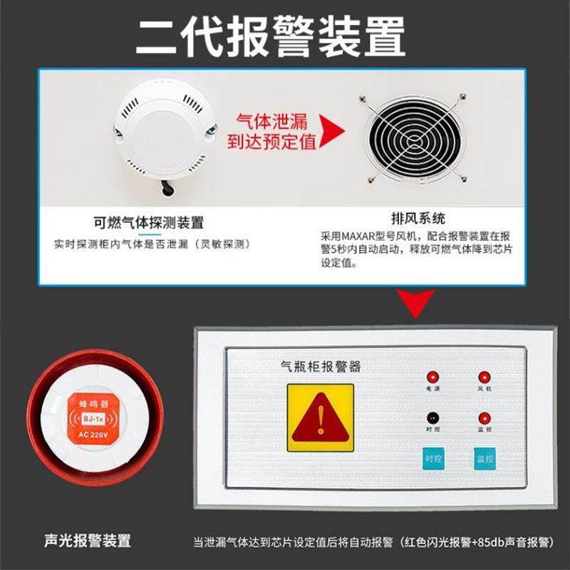 实验室全钢防爆柜气瓶柜单瓶双瓶三瓶危险气体储存柜报警器防火