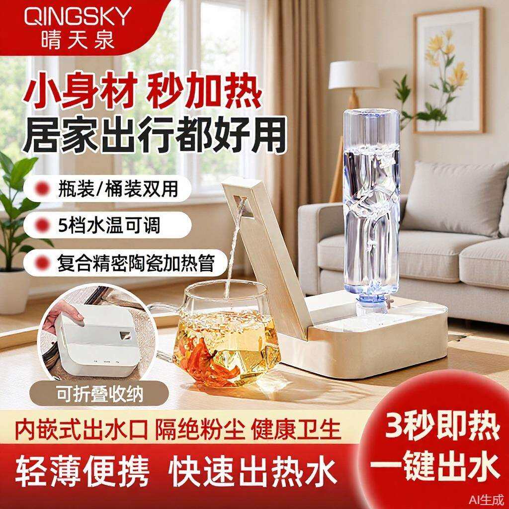 便携式3秒即热饮水机旅行便携折叠口袋机控温抽水
