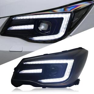 LED日行灯转向灯双光透镜 斯巴鲁森林人大灯总成改装 适用于13 18款