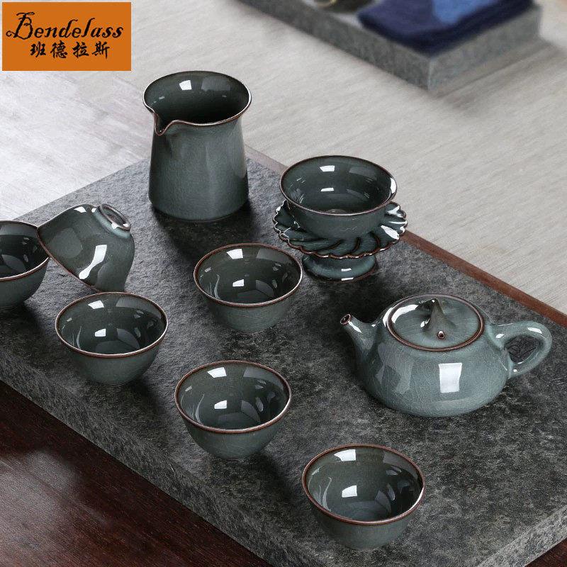 青瓷哥窑铁胎陶瓷功夫泡茶茶具套装2025新款整套家用泡茶茶壶茶杯