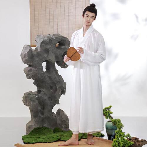 君陈【行简】百搭宋制长衫天丝舒适飘逸春夏男装汉服内搭衬袍