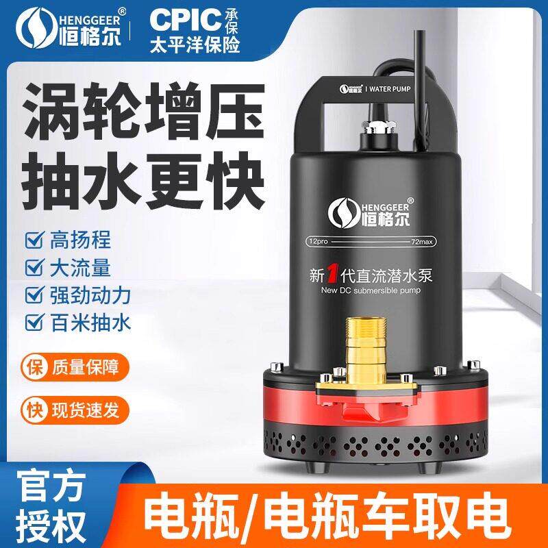 直流潜水泵12V24V48V60V伏家用电动车抽水机农用灌溉电动车抽水泵