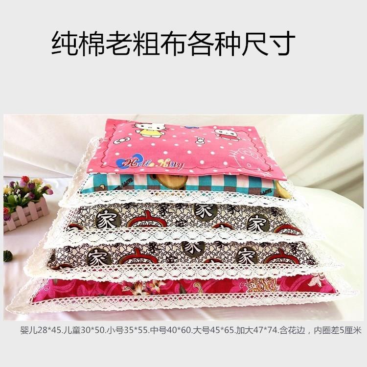 老粗布枕头套儿童学生成人单个枕头套卡通幼儿园枕芯套透气厂家批