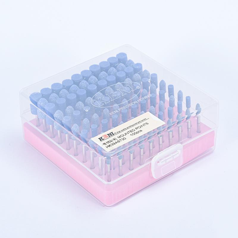 带柄砂轮火石仔圆柱白刚玉高速打磨头气动切削精密风磨转动陶瓷