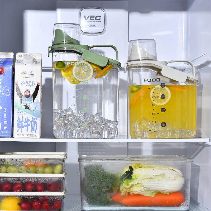 夏家用冰箱冷水桶柠檬水果茶冷泡壶冷水壶保鲜大容量带把手凉水壶
