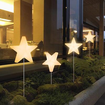 花园星星灯氛围感太阳能地插灯杆子灯led户外草坪灯商场树灯景观