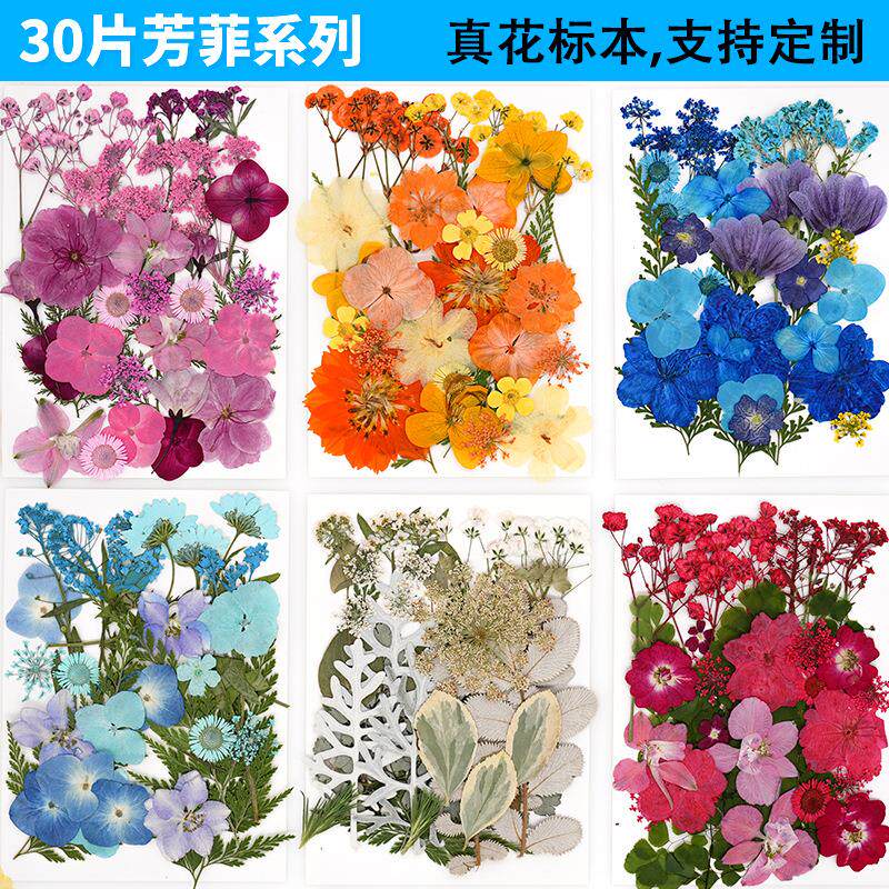 干花DIY材料滴胶压花手工化妆造型押花真花贴脸妆装饰画材料包