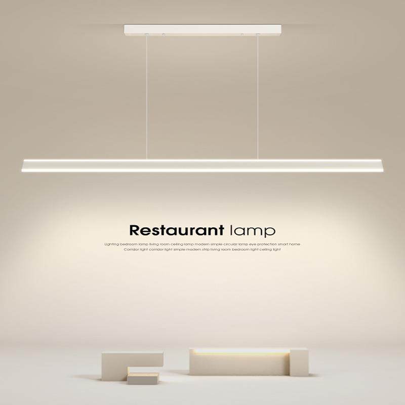 极简餐厅吊灯简约现代长条轻奢大气时尚智能网红吧台上下发光一字