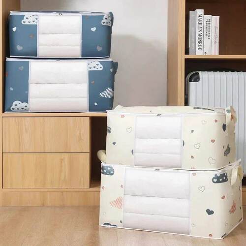 1pc Large Capacity Clothes Storage Bag Organizer With Reinfo
