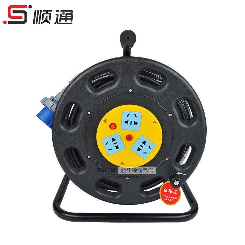 工程移动电缆盘拖线盘 3x1.5移动绕线盘 30米拖线盘 厂家