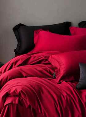 高端婚嫁长绒棉婚庆四件套全棉纯棉结婚红色被套床单床笠床上用品