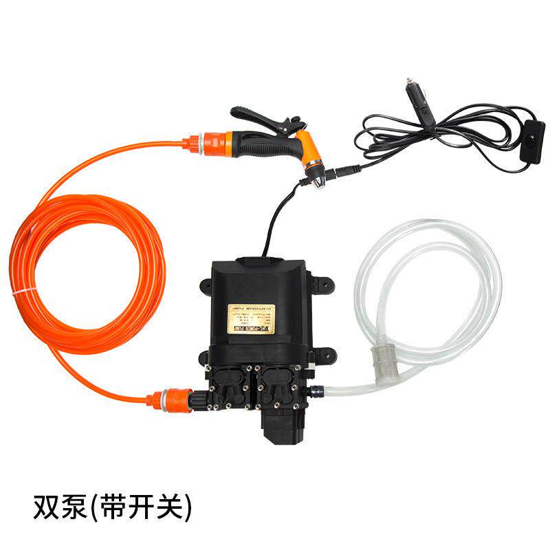 双泵车载洗车器高压出水电动12V洗车机便携汽车洗车水泵