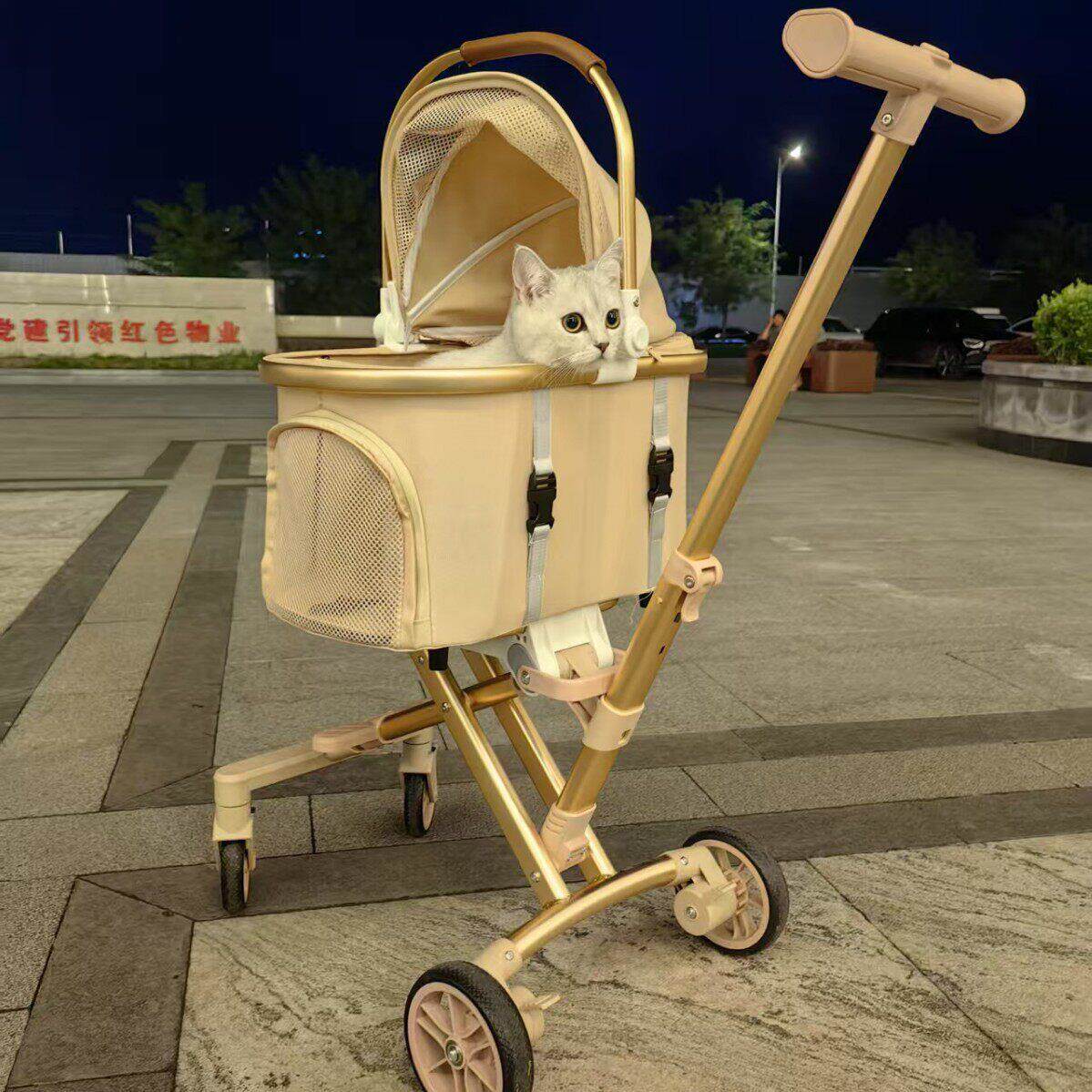 中小型犬宠物推车可伸缩豪华可折叠狗车猫咪狗狗手推车宠物拉杆箱