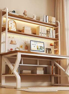 学习桌电脑桌QUD洞板卧室转台式家用小户型书桌书架体一洞组合角