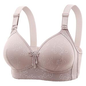 3 5PCS Push Up Jacquard Bra Adjustable Support Straps Wire