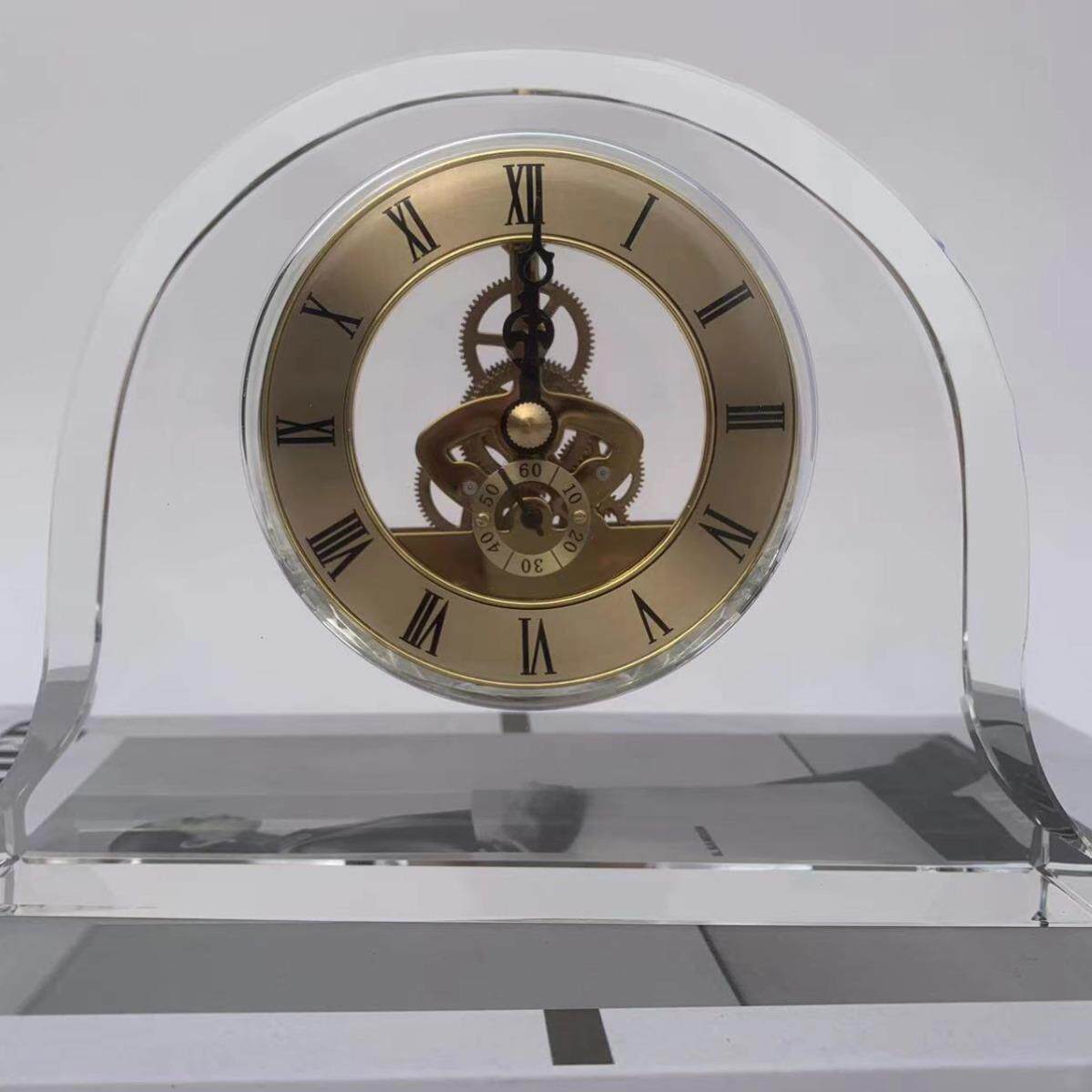 新款水晶座钟家用台式坐钟客厅时尚空气钟表摆件机械摆放式