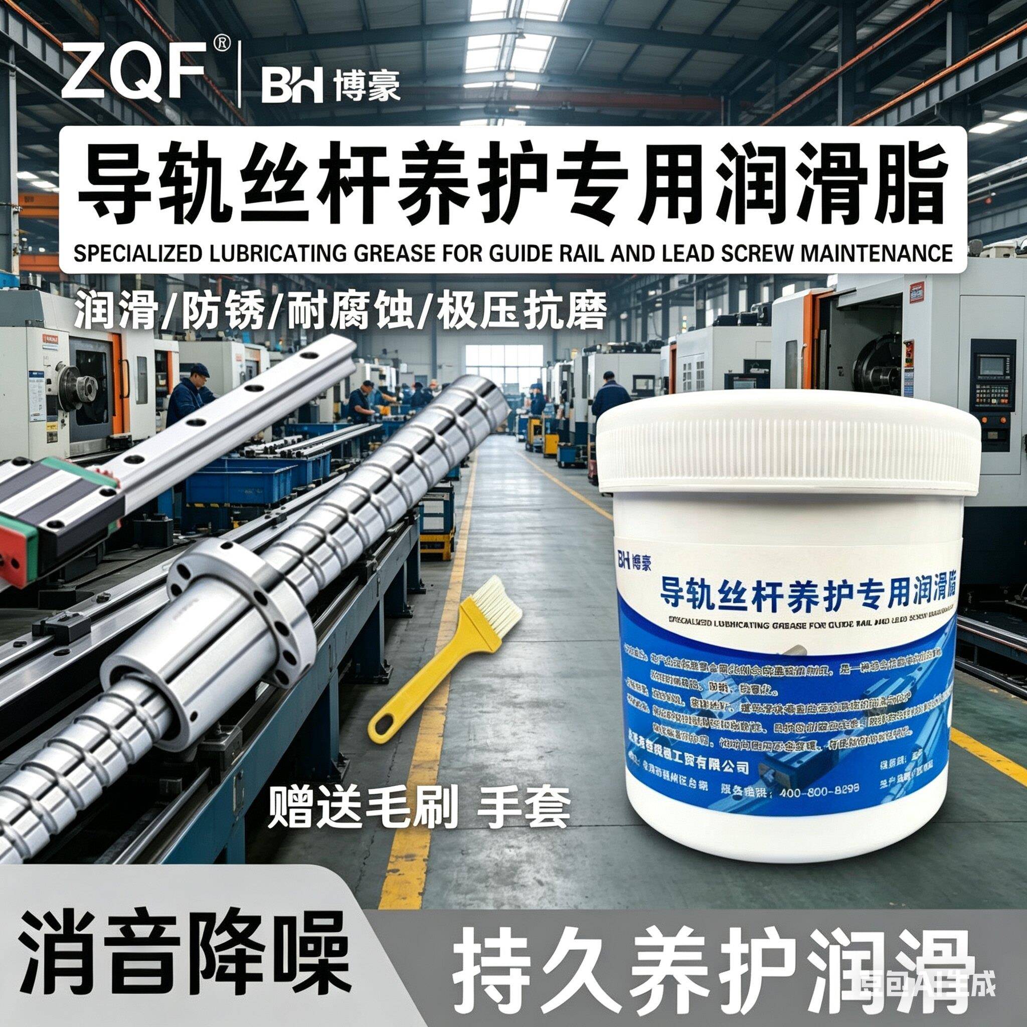 滚珠丝杆润滑脂机械工业奶油轨道专用直线导轨丝杆导轨白色印表机