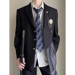 DK制服男生西服外套百搭情侣款女学生日系学院风校供感原创JK套装