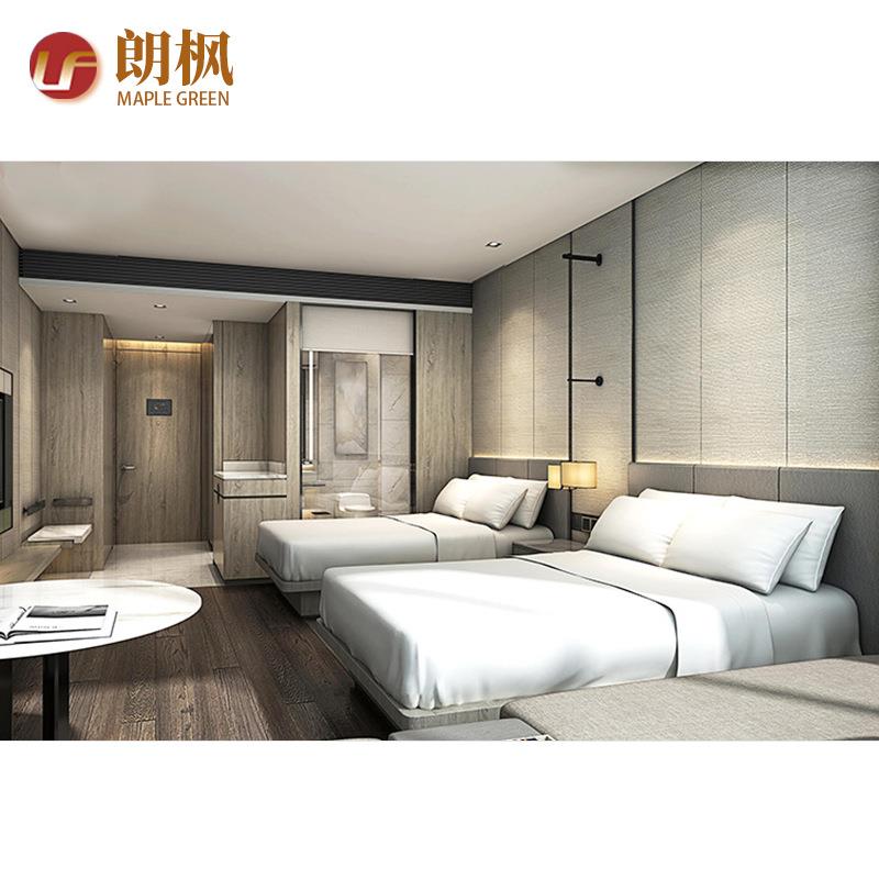 跨境店酒家具全屋快捷IDK宾馆客房家具客房全套标双人床板间工式