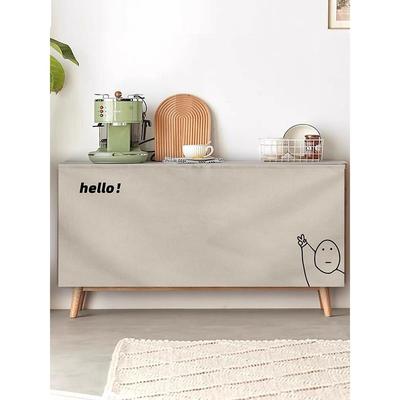 柜子遮挡帘桌子吧台围挡布帘杂物遮丑魔术贴挂帘储物柜轨道防尘帘