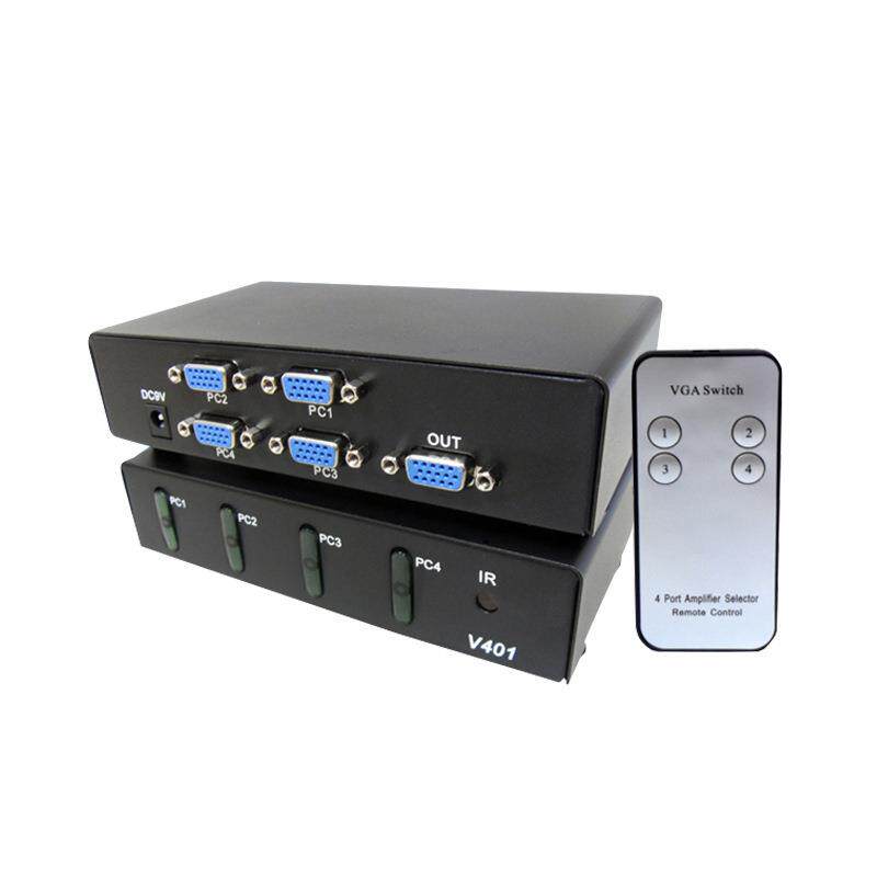 朗恒VGA-401四口VGA切换器二进一出4进1出VGA切换器VGA共享器