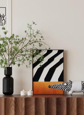 高级感玄关桌装饰品设计师搭配套餐黑白简约艺术感小众家居摆件