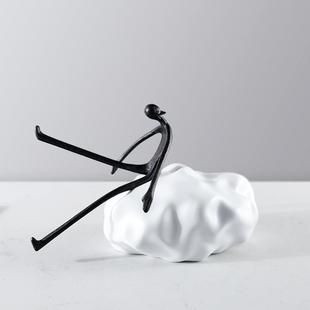 现代简约意式 饰品摆件 轻奢抽象人物雕塑艺术品样板间极简家居软装
