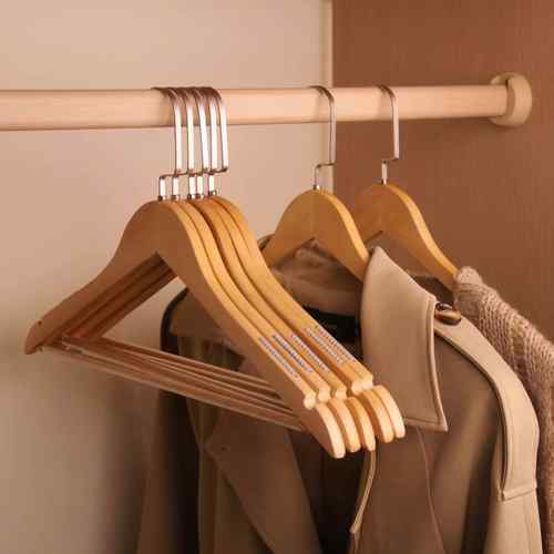 植绒实木衣架防滑无痕酒店服装店家用整理师专用挂衣撑衣架子