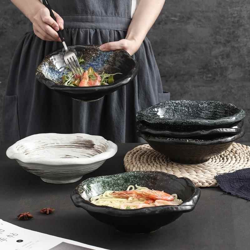 陶瓷异形碗家用拉面碗大号汤碗泡面水果沙拉碗网红餐具碗套装大号