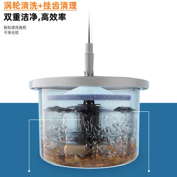 新款污水分离拖把厂家免手洗拖把家用平板懒人拖地桶自动甩干拖布