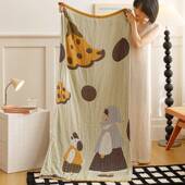 韩汗系全棉浴巾四层纱布纯棉巾麻吸水吸洗巾毛午睡休闲QNE披肩毯