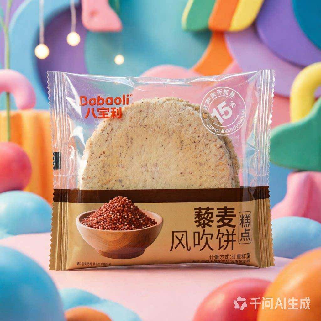 -八宝利藜麦风吹饼500g薄饼干粗粮糕点健康儿时怀旧休闲零食品