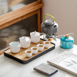 喝茶套裝 備炊具便攜式 戶外旅行茶具燒水壺野外鍋具爐具露營野炊裝