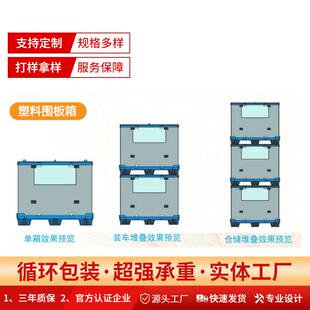 周工业塑料周转箱可折叠可堆叠蜂窝板围板P箱零件转箱高承P重MAP