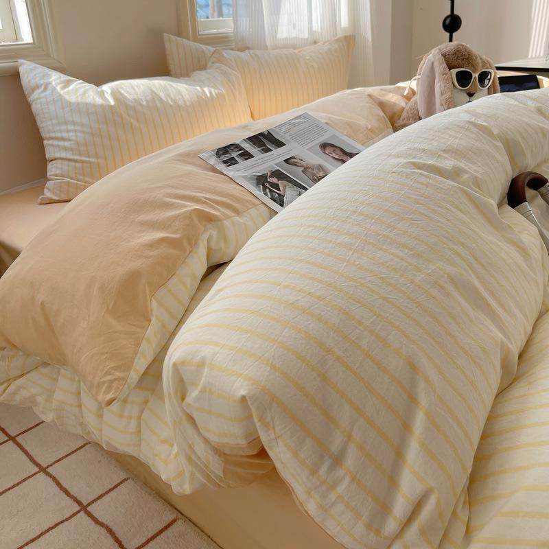 日式条纹纯棉被套单件a类家用双人全棉被罩三件套南通单人被套,床上用品,学生床品套件,淘宝优惠券,粉丝福利购,淘宝优惠卷