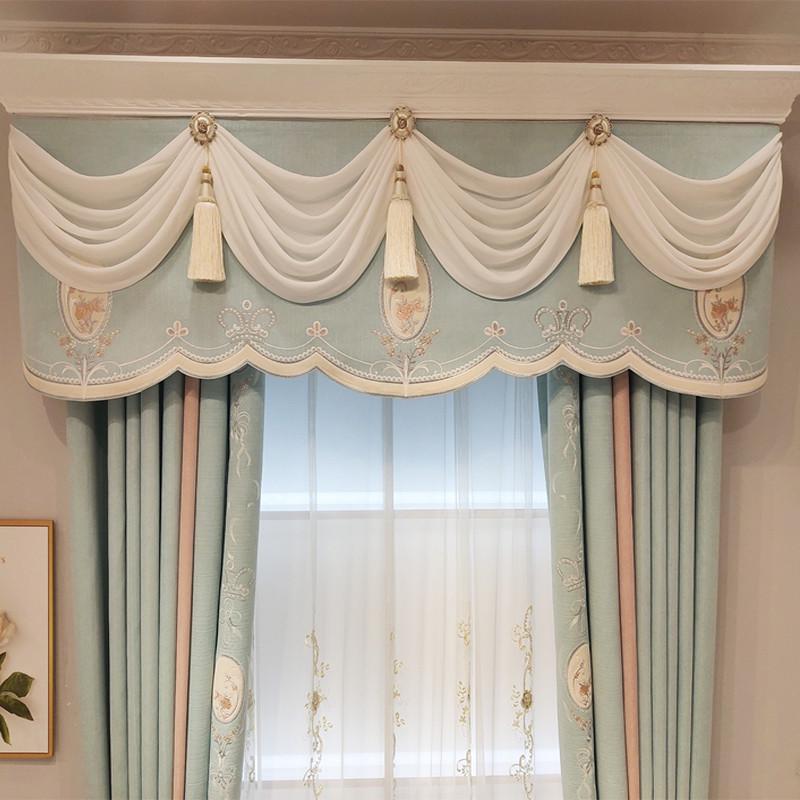 I6F9新款窗帘欧式法式浪漫温馨客厅卧室雪尼尔加厚遮光飘窗短帘