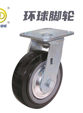 黑色聚氨酯脚轮 4寸 5寸 6寸 8寸 重型 聚氨酯脚轮 防缠脚轮