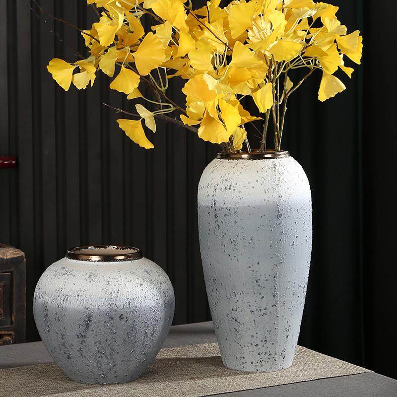 简约现代北欧风复古陶瓷花瓶插干花假花仿真花富贵竹陶瓷花盆摆件,家居饰品,花瓶,淘宝优惠券,粉丝福利购,淘宝优惠卷