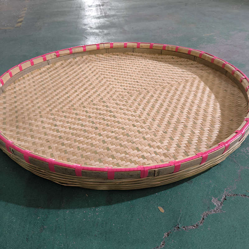 手工编织竹匾 圆形簸箕 全包边无孔竹筛竹篮 竹器 晾晒干货大竹匾