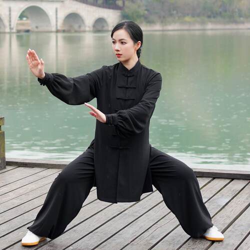 正品202新功款珍珠弹力麻宝葫芦扣太极服四季穿3太极拳练服武术表
