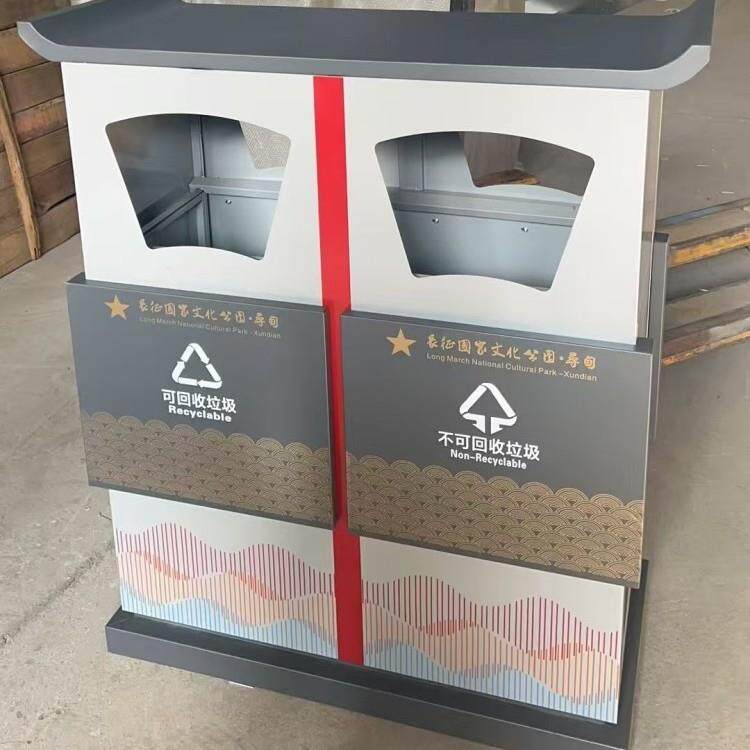 户外垃圾桶公园景区仿古铁艺果皮箱街道家用垃圾箱小区果壳箱厂家