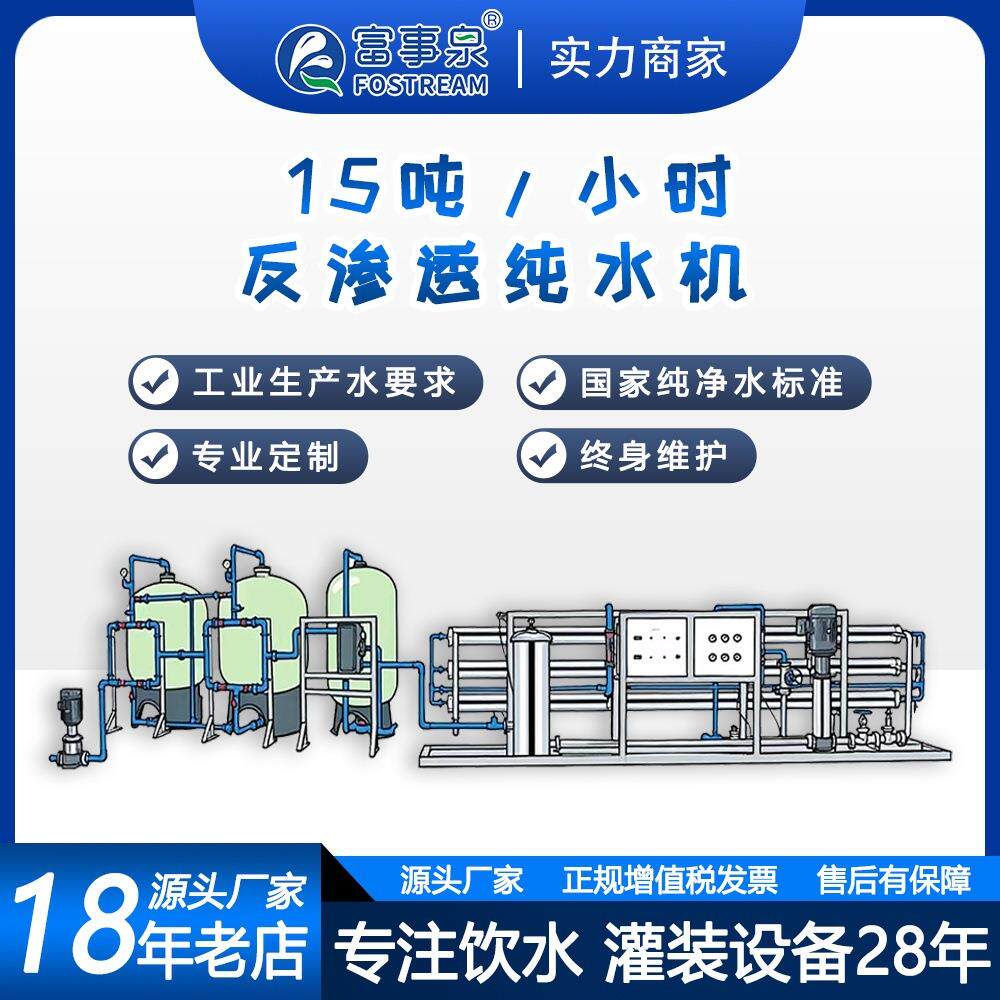 15吨每小时软化水全自动大型工业环保过滤纯净水处理机器