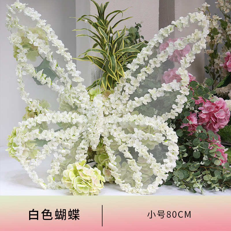 打卡布置装饰橱窗陈蝴蝶网婚庆仿真道具美商场红花艺道具拍照场景